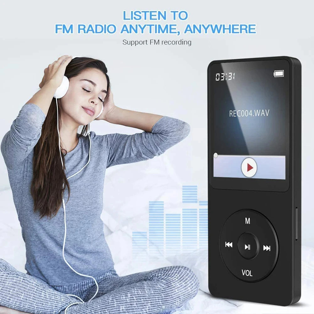 Portable MP3 Player Bluetooth Lossless Music Player Walkman 1.8 Inch LCD Display MP4 E-Books Picture FM Recording MP3 Speaker