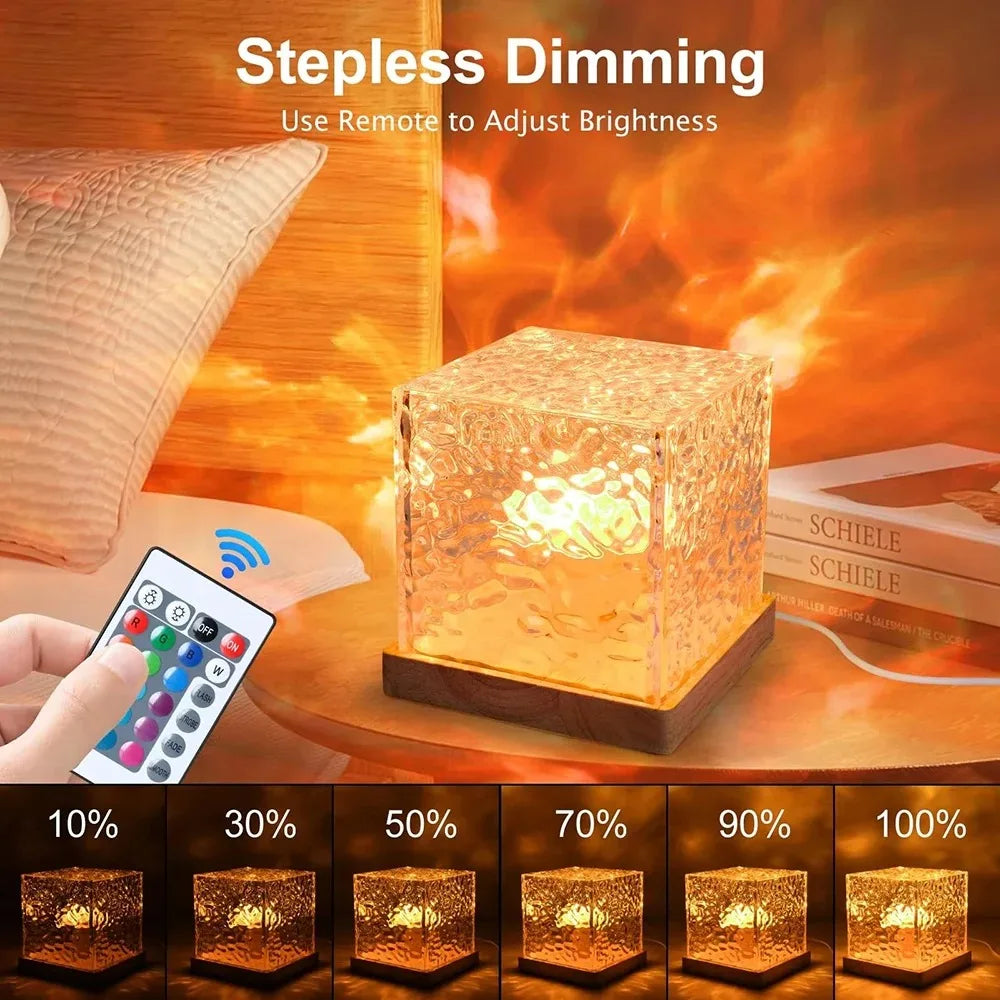Newest 16 Colors Night Light Remote Ocean Wave Projection Lamp Aurora Projector Lights Home Decor USB plug-in Table Nightlight
