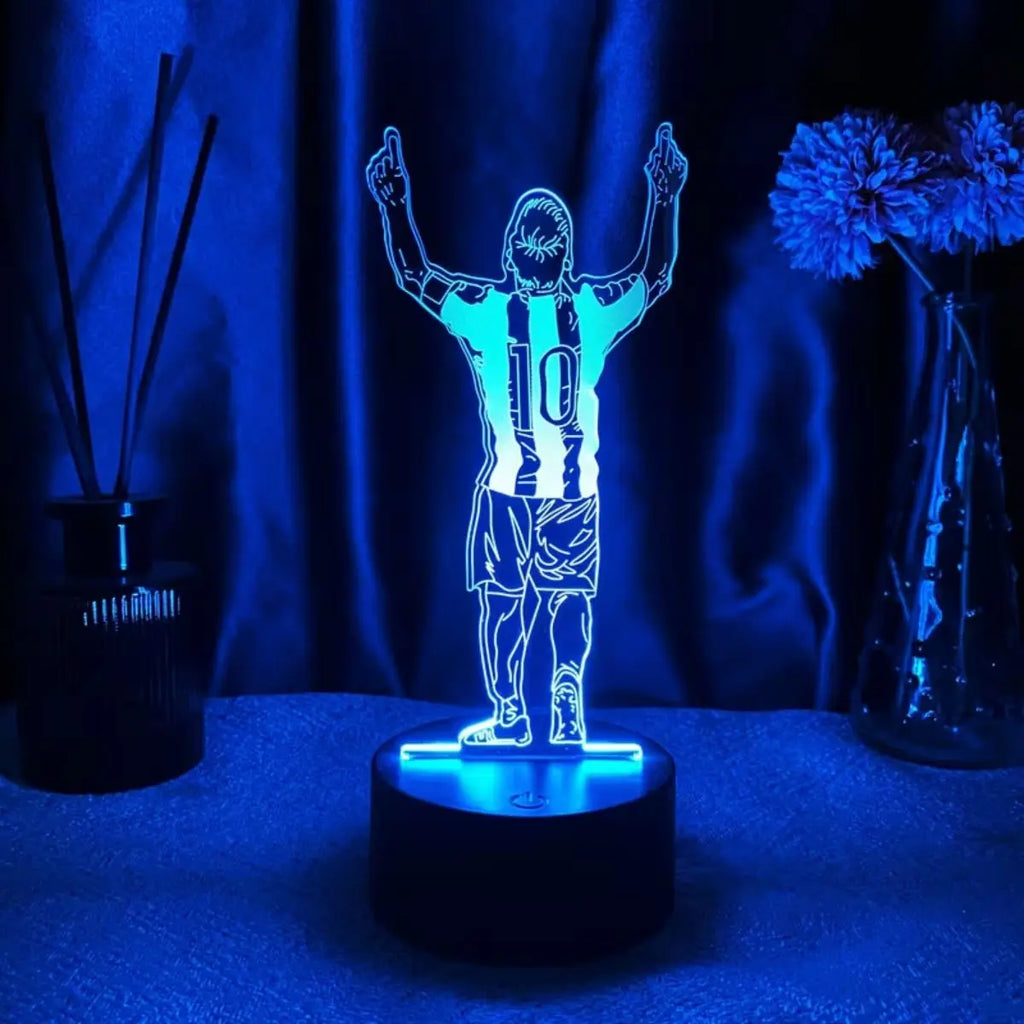 1PC Player No.10 Back 3D Night Light Football USB Touch 3D LED Desk Lamp Creative Birthday Gift