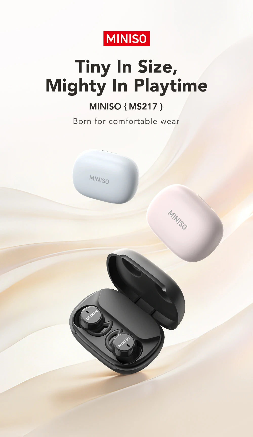 MINISO MS217 TWS Mini Sleep Earbuds Bluetooth 6.0 AI Translator 134 Languages ENC Noise Cancelling Ultra-Light In-Ear Headphones