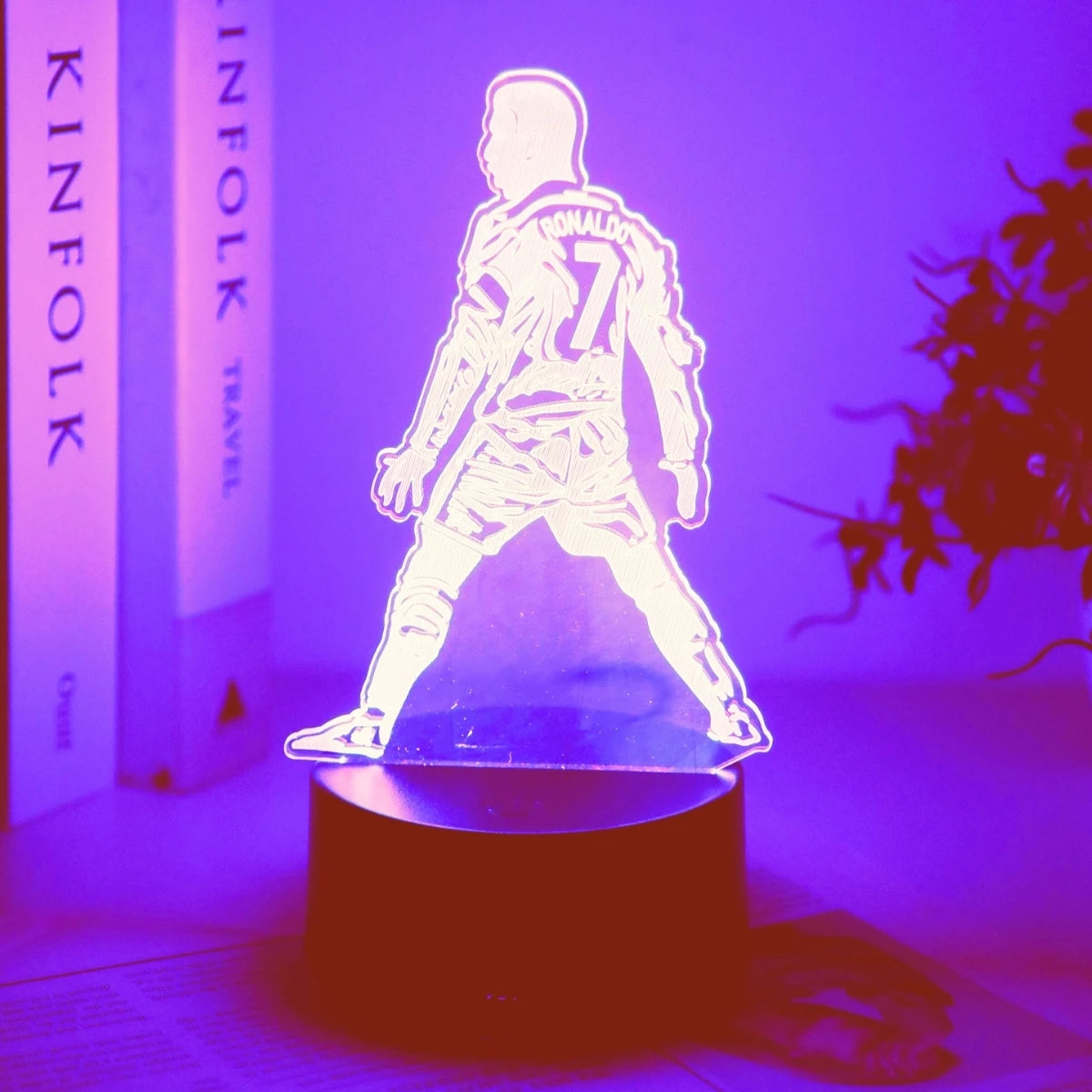 3D Football Player Night Light, 7-Color Cycle Conversion, Fan Favorite Gift, Room Decoration