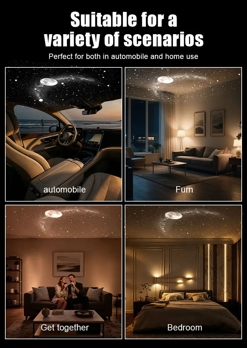 Explosive USB Starry Sky Projection Light for Car Interior, Home, Bedroom, Nightlight, Romantic Galaxy Atmosphere Light