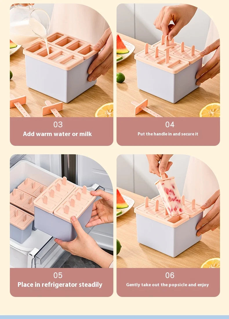 Popsicle/Sorbet Mold Popsicle Making Frozen Ice Box Lid Homemade Ice Cream Artifact kitchen things gadgets kitchen items