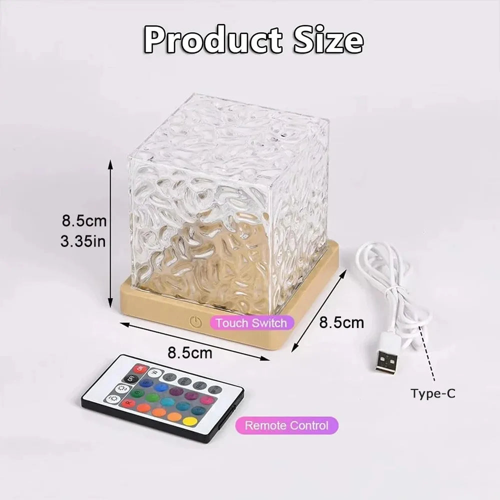Newest 16 Colors Night Light Remote Ocean Wave Projection Lamp Aurora Projector Lights Home Decor USB plug-in Table Nightlight