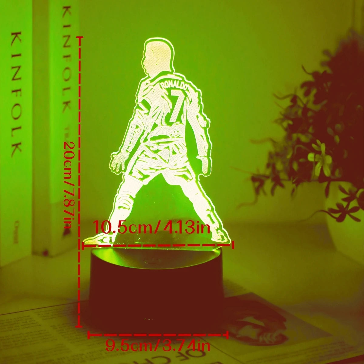 3D Football Player Night Light, 7-Color Cycle Conversion, Fan Favorite Gift, Room Decoration
