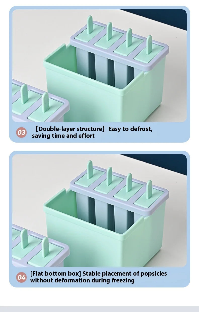 Popsicle/Sorbet Mold Popsicle Making Frozen Ice Box Lid Homemade Ice Cream Artifact kitchen things gadgets kitchen items