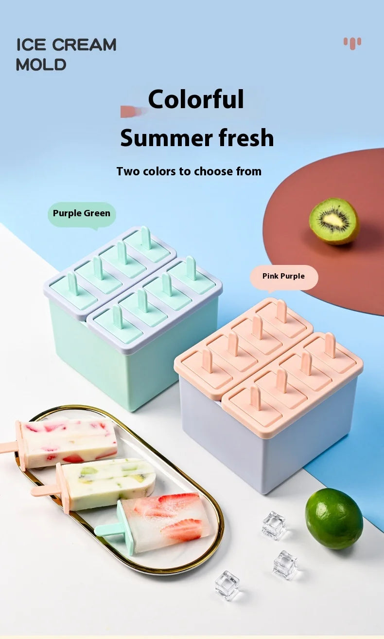Popsicle/Sorbet Mold Popsicle Making Frozen Ice Box Lid Homemade Ice Cream Artifact kitchen things gadgets kitchen items