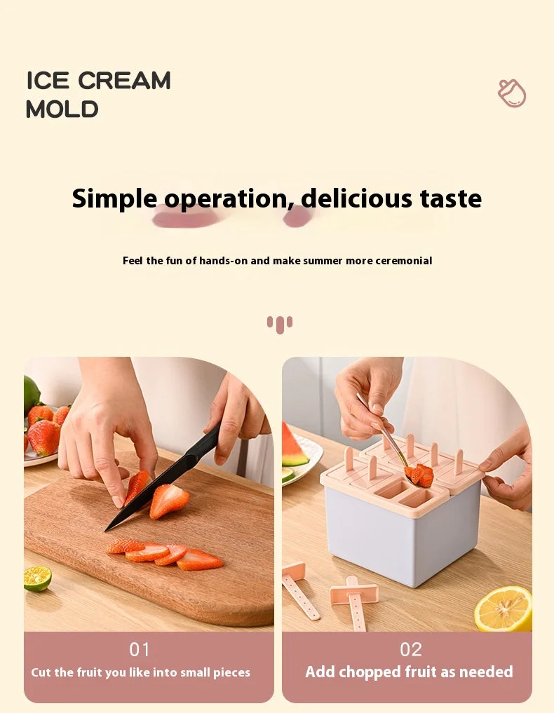 Popsicle/Sorbet Mold Popsicle Making Frozen Ice Box Lid Homemade Ice Cream Artifact kitchen things gadgets kitchen items