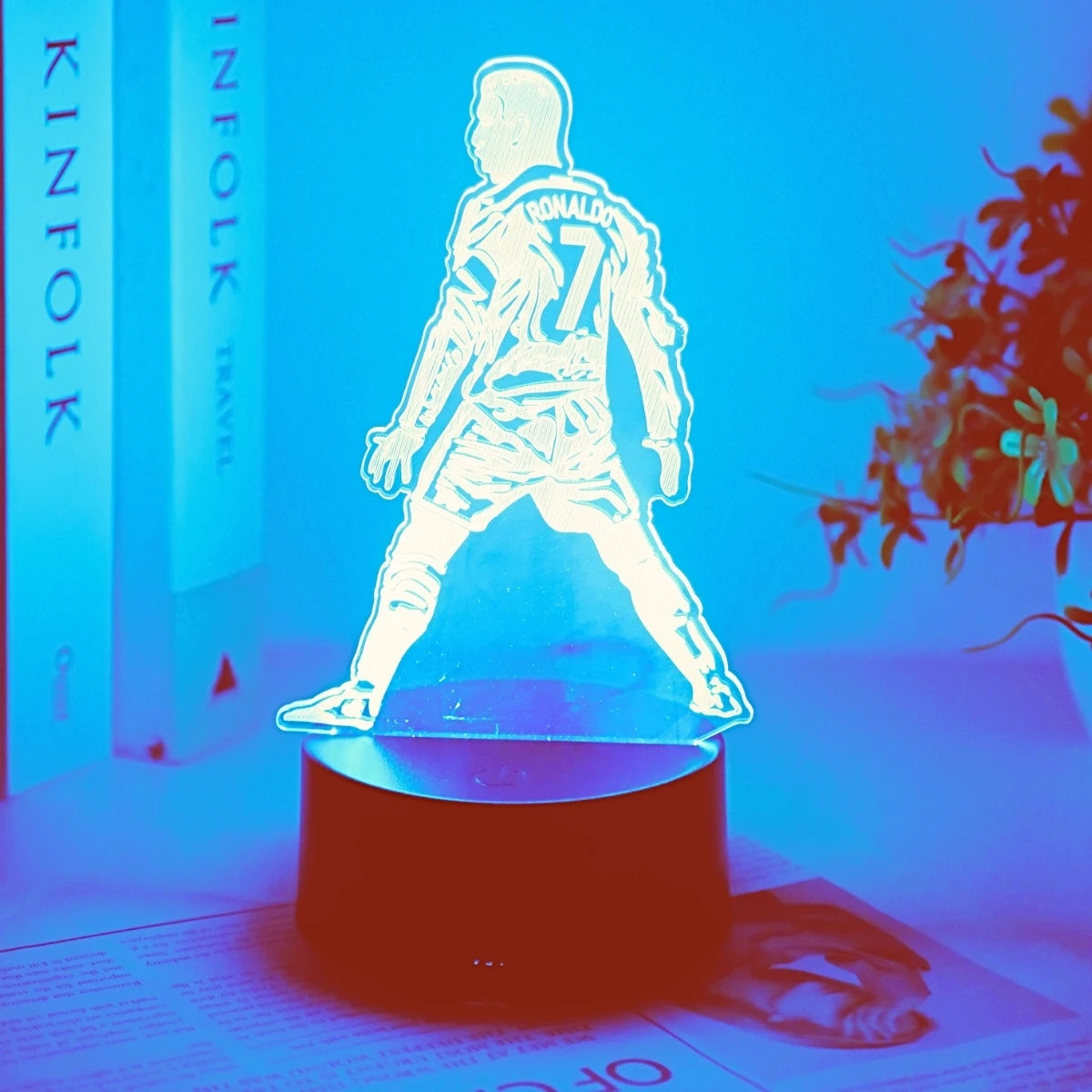 3D Football Player Night Light, 7-Color Cycle Conversion, Fan Favorite Gift, Room Decoration