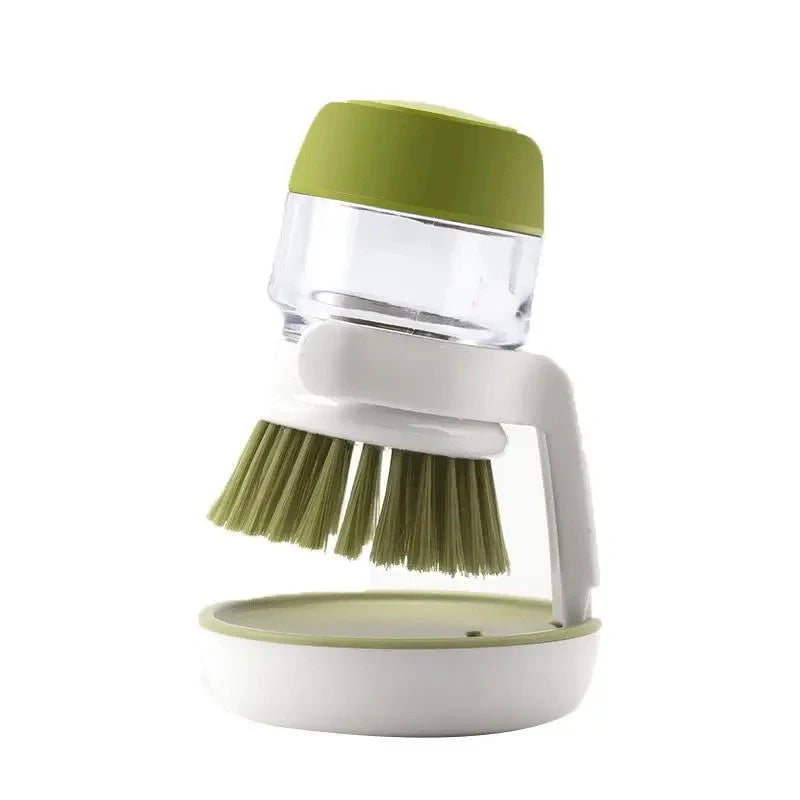 Dish Brush With Soap Dispenser Multi Use Soap Dispensing Scrub Brush For Household Universal Kitchen Dish Palm Brush With Tary