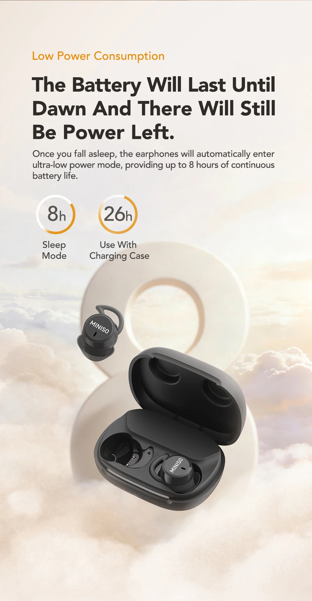 MINISO MS217 TWS Mini Sleep Earbuds Bluetooth 6.0 AI Translator 134 Languages ENC Noise Cancelling Ultra-Light In-Ear Headphones