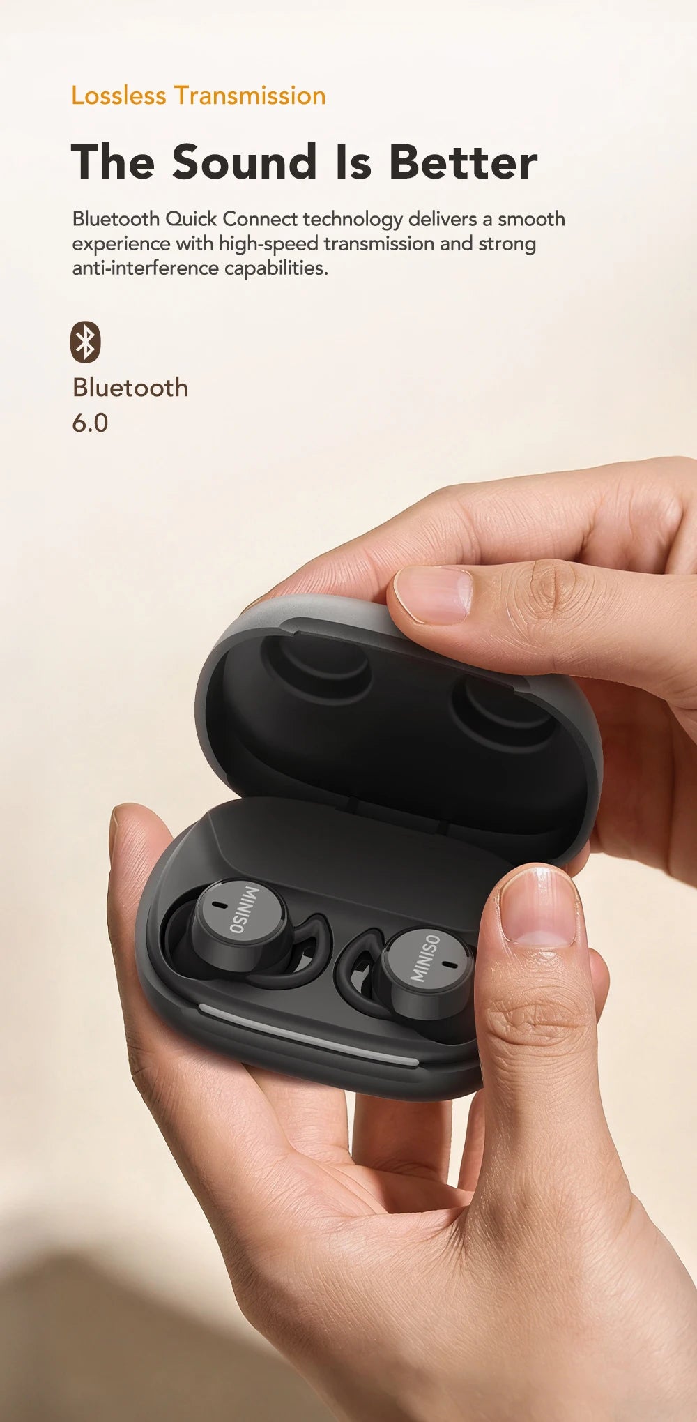 MINISO MS217 TWS Mini Sleep Earbuds Bluetooth 6.0 AI Translator 134 Languages ENC Noise Cancelling Ultra-Light In-Ear Headphones