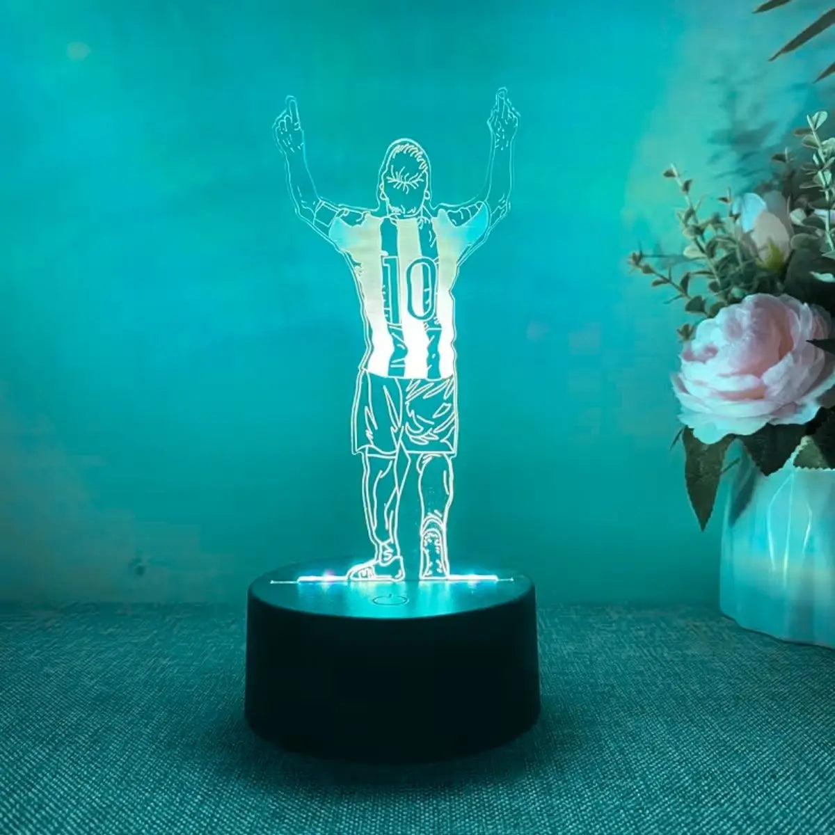 1PC Player No.10 Back 3D Night Light Football USB Touch 3D LED Desk Lamp Creative Birthday Gift