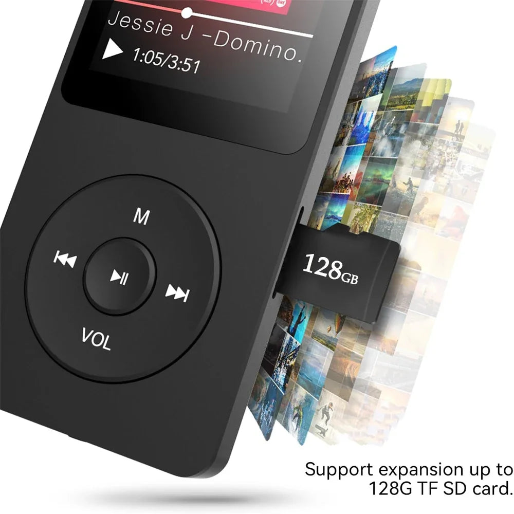 Portable MP3 Player Bluetooth Lossless Music Player Walkman 1.8 Inch LCD Display MP4 E-Books Picture FM Recording MP3 Speaker