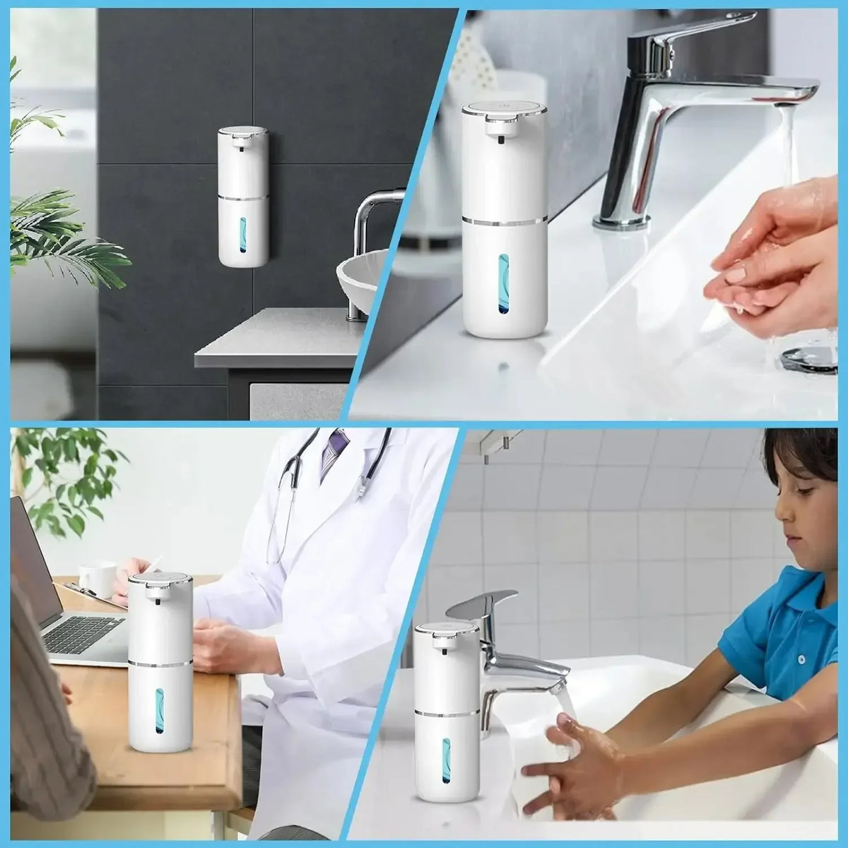 Automatic Soap Dispenser Touchless Foaming Soap Dispenser 380ml USB Rechargeable Electric 4 Level Adjustable For Home