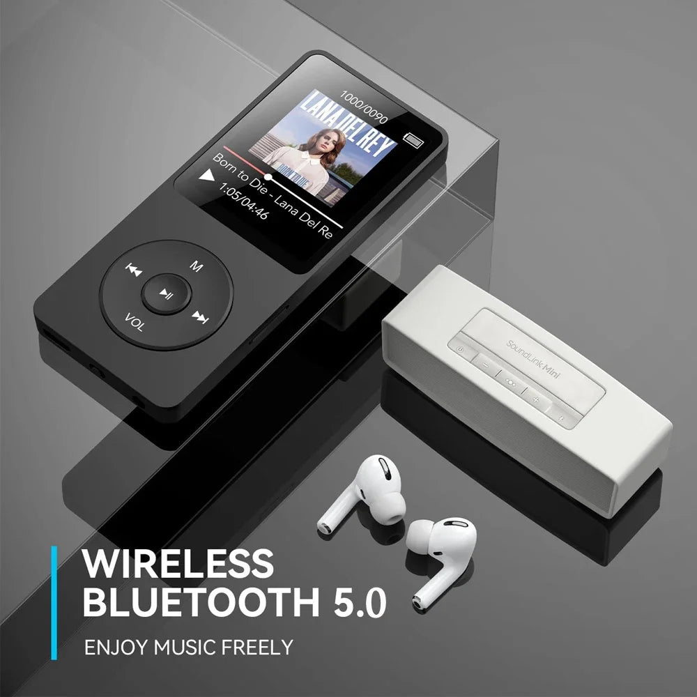 Portable MP3 Player Bluetooth Lossless Music Player Walkman 1.8 Inch LCD Display MP4 E-Books Picture FM Recording MP3 Speaker