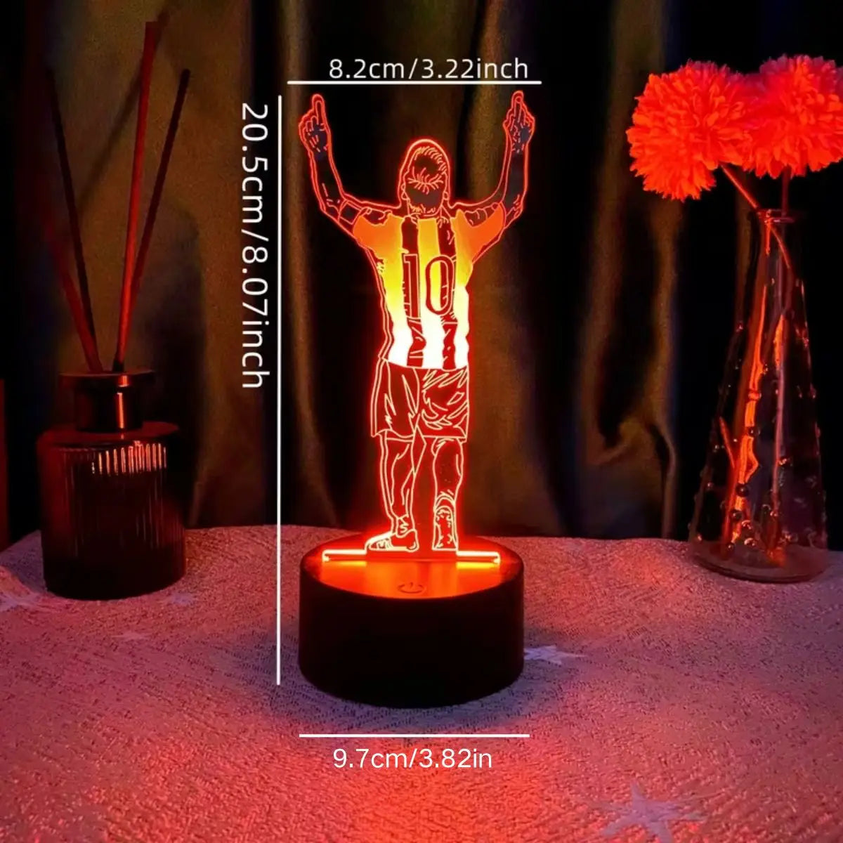 1PC Player No.10 Back 3D Night Light Football USB Touch 3D LED Desk Lamp Creative Birthday Gift