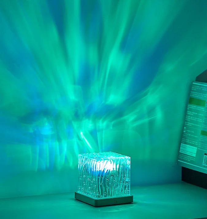 Newest 16 Colors Night Light Remote Ocean Wave Projection Lamp Aurora Projector Lights Home Decor USB plug-in Table Nightlight