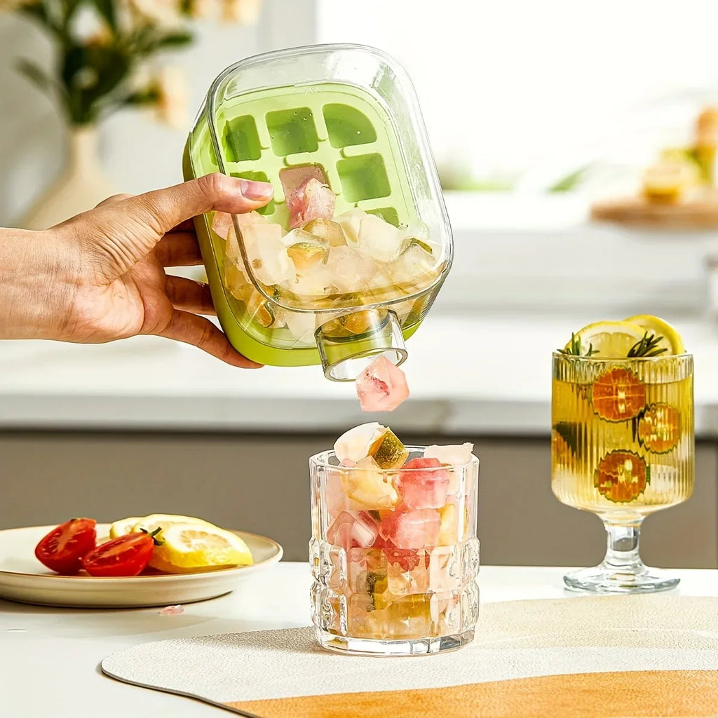 12-Grid 500/800ml Silicone Food-Grade Ice Cube Tray Large Capacity Water Bottle Combo with Lid Flexible Transparent Plastic Mold