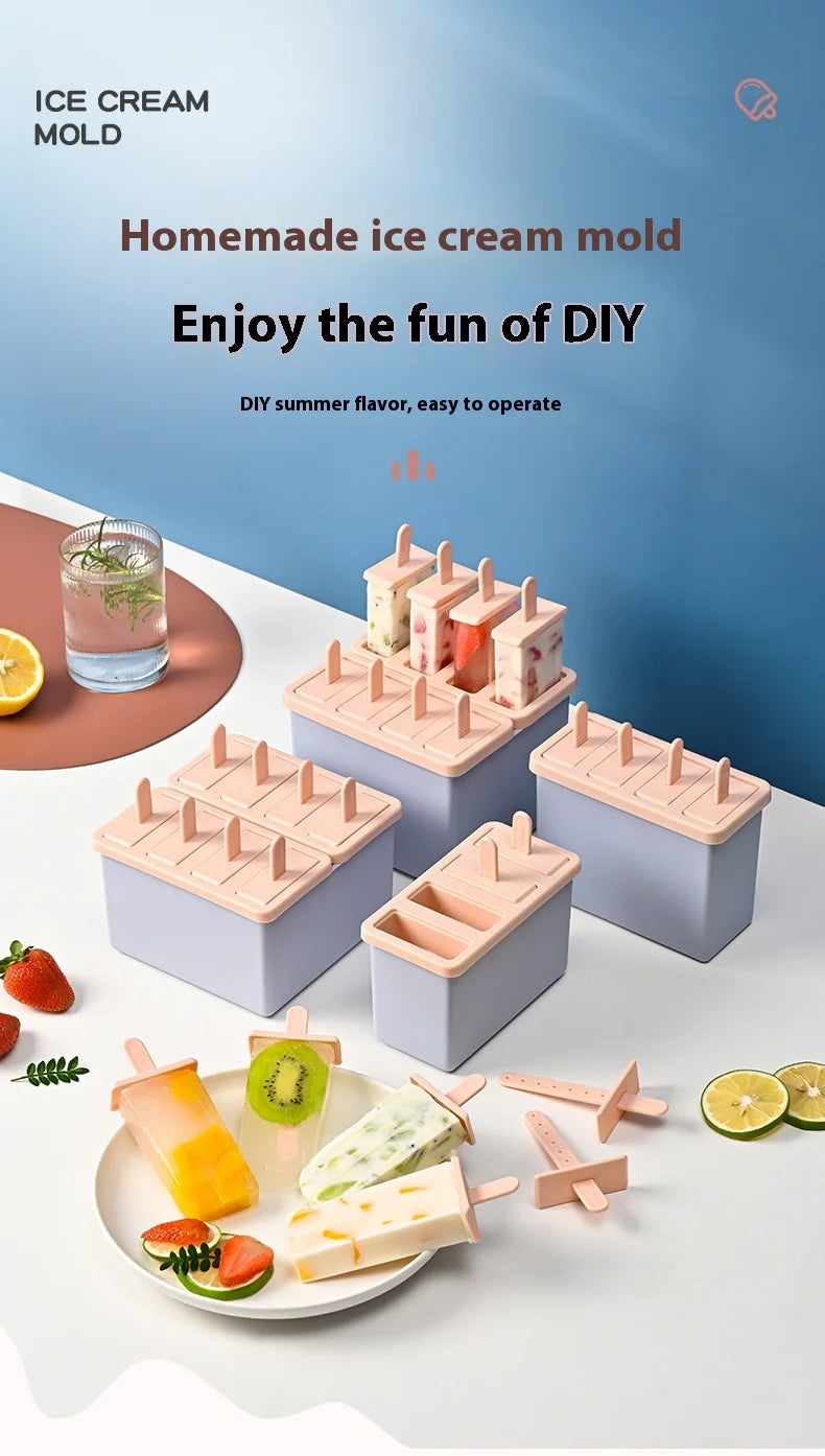 Popsicle/Sorbet Mold Popsicle Making Frozen Ice Box Lid Homemade Ice Cream Artifact kitchen things gadgets kitchen items