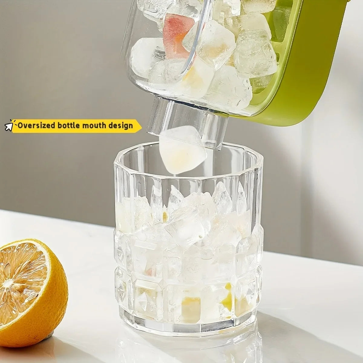 12-Grid 500/800ml Silicone Food-Grade Ice Cube Tray Large Capacity Water Bottle Combo with Lid Flexible Transparent Plastic Mold