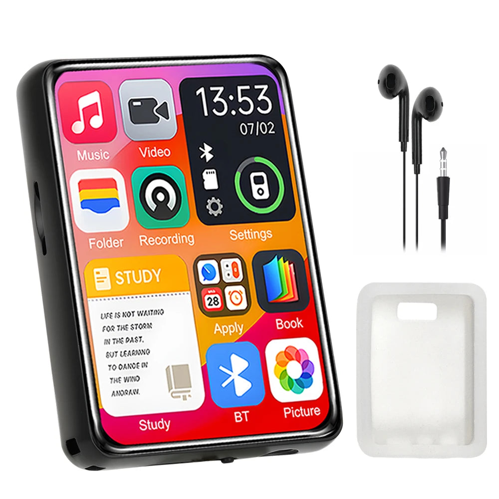 2.4 Inch Touch Screen MP3 Player with Bluetooth 5.4 HiFi Sound Built-in Speaker E-book Reader Music Walkman for Sports And Travel