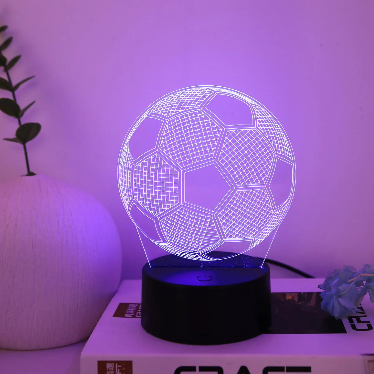 1PC Modern Creative Football 3D Night Light, USB Powered, Suitable for Decorating Bedrooms, Study Rooms, and Living Rooms