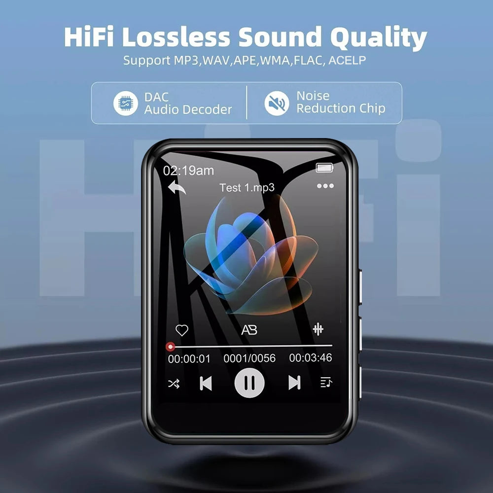 2.4 Inch Touch Screen MP3 Player with Bluetooth 5.4 HiFi Sound Built-in Speaker E-book Reader Music Walkman for Sports And Travel