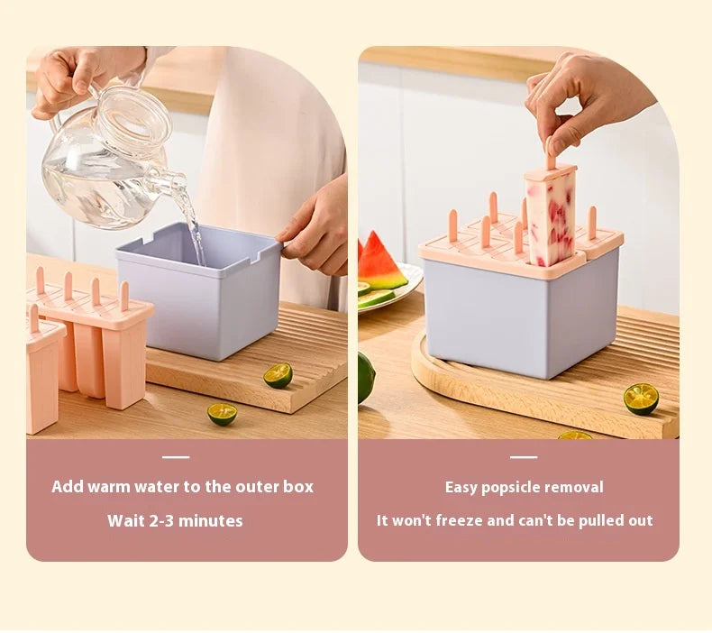 Popsicle/Sorbet Mold Popsicle Making Frozen Ice Box Lid Homemade Ice Cream Artifact kitchen things gadgets kitchen items